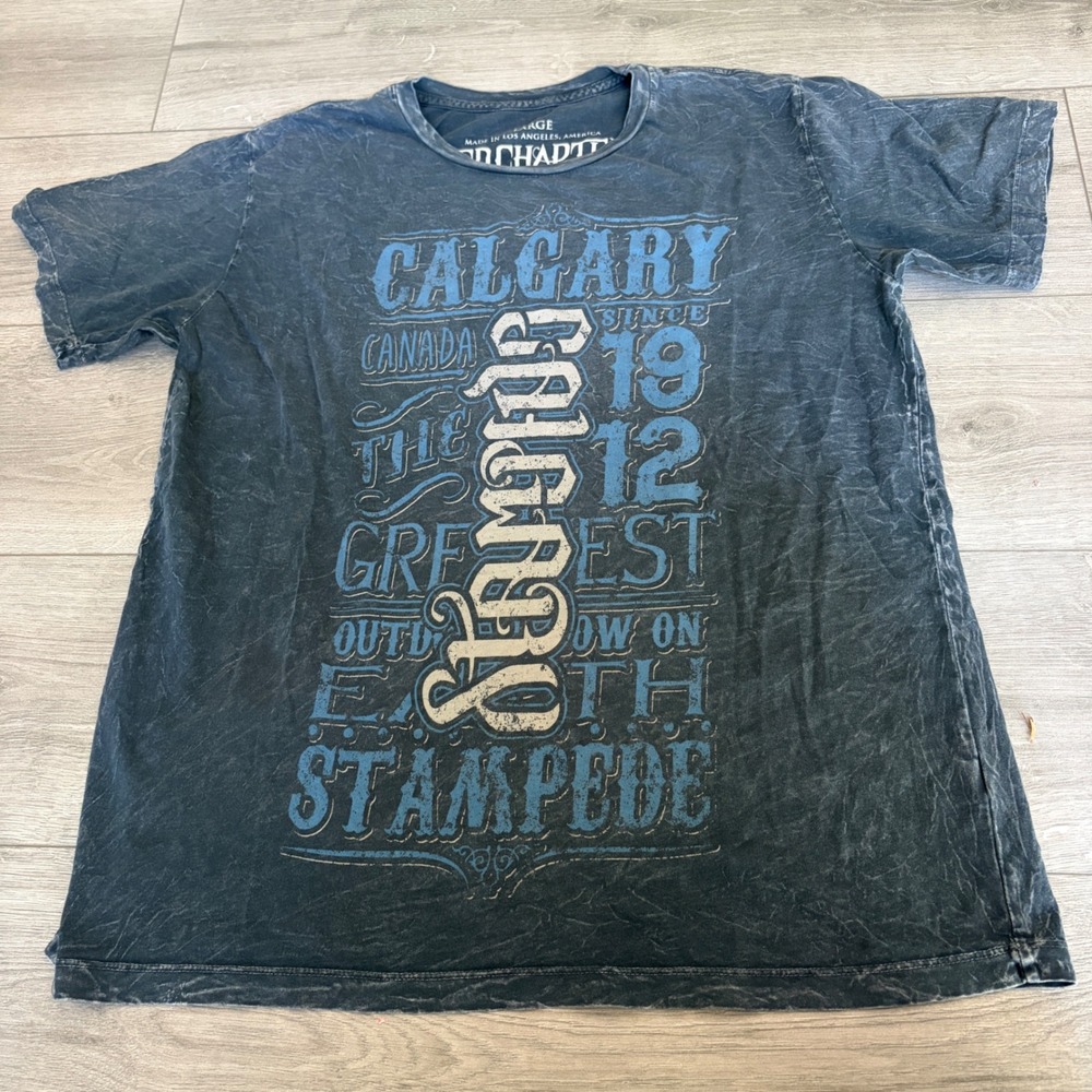 Red Chapter Calgary Stampede Acid Wash Graphic Tee Mens Large Rodeo Canada Shirt